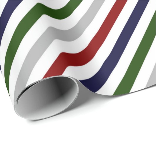 Rode groene zeemacht grijs en witte streping cadeaupapier (Rol Hoek)