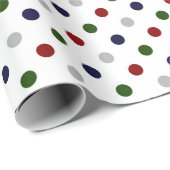 Rode groene zeemacht, grijze en witte Stippen Cadeaupapier (Rol Hoek)