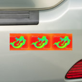 rode/groene zeemeerminster kerstbumper bumpersticker (Op auto)