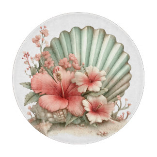 RODE & GROENE ZOMER HIBISCUS BLOEMEN SNIJPLANK