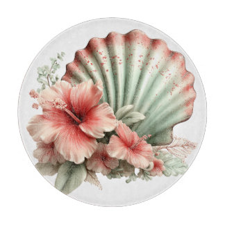 RODE & GROENE ZOMER HIBISCUS BLOEMEN SNIJPLANK