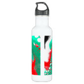 Rode, groene zwarte, speciaal gepersonaliseerde, m waterfles (Achterkant)