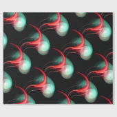 RODE GROENEN VREEMDEN IN ZWART CADEAUPAPIER (Vlak)