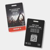 Rode Groep Conferentie QR Code Aangepaste Toegangs Badge (Voor- en achterkant)