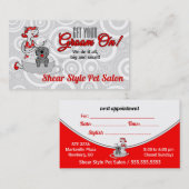 Rode groom op het eten afsprakenkaartje (Voorkant / Achterkant)