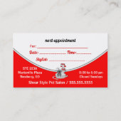 Rode groom op het eten afsprakenkaartje (Achterkant)