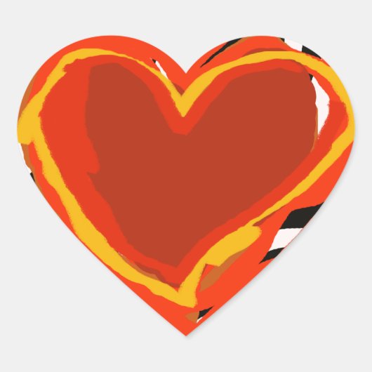 rode grote liefde , harten hart sticker (Voorkant)