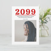 Rode Grote Nummers Twee-foto Afstuderen (Staand voorkant)