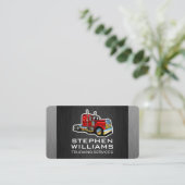 Rode grote vrachtwagen | Vervoer | Chauffeur Visitekaartje (Staand voorkant)