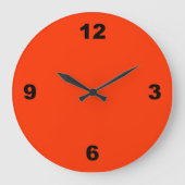 Rode Grote Zwarte Nummers Muur Klok (Voorkant)