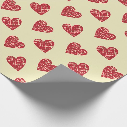 Rode Grunge Harten Valentijn Cadeaupapier (Hoek)