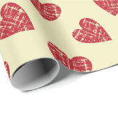 Rode Grunge Harten Valentijn Cadeaupapier (Rol Hoek)