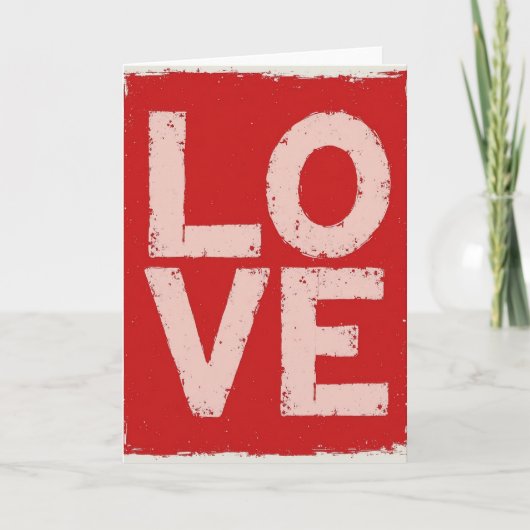 Rode Grunge Liefdeskaart Kaart (Voorkant)