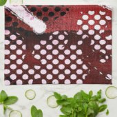 Rode grunge theedoek (Gevouwen)