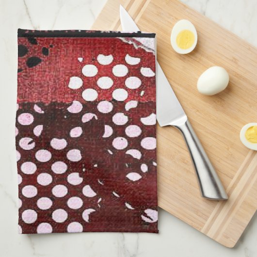 Rode grunge theedoek (Quarter Fold)