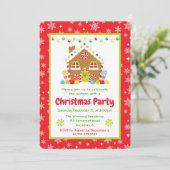 Rode Grutmengselhuis Kerstfeestje Kaart (Staand voorkant)