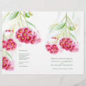 Rode gumnoot eucalyptus bloemen bruiloft programma (Voorkant)
