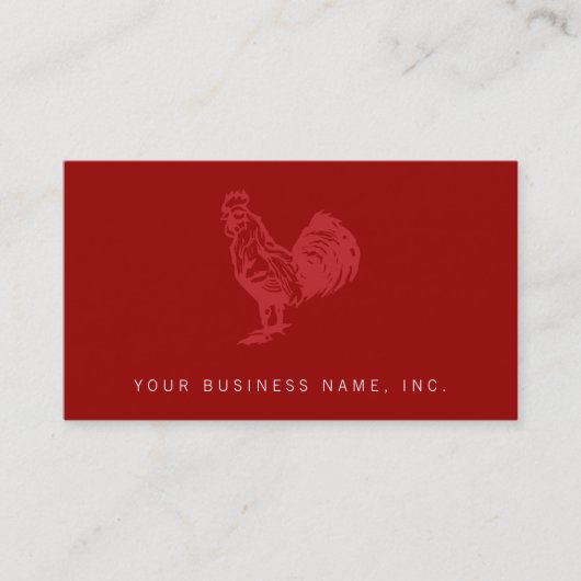 Rode Haan Boerderij Bistro Logo Professioneel Visitekaartje (Voorkant)