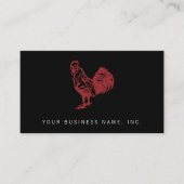 Rode Haan Boerderij Bistro Logo Professioneel Visitekaartje (Voorkant)
