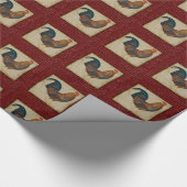 Rode Haan Bruidsmeisjesfeest Cadeaupapier (Hoek)