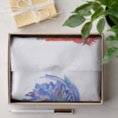 Rode Haan Kip Blauw Mannen Jongens Waterverf Tissuepapier (Geschenk)