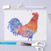 Rode Haan Kip Blauw Mannen Jongens Waterverf Tissuepapier (Craft)