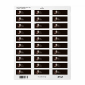 Rode Haan Met Witte Staartveren Etiket (Full Sheet)