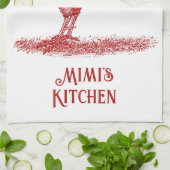 Rode Haan Theedoek  naam | Cadeau (Gevouwen)