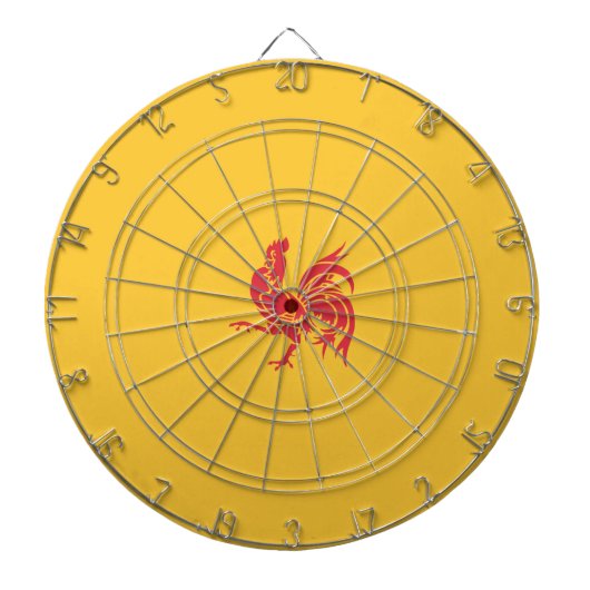 Rode Haan (Vlag van Wallonië) Dartbord (Voorkant)