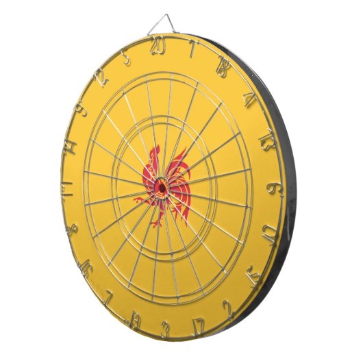 Rode Haan (Vlag van Wallonië) Dartbord (Voorkant Rechts)