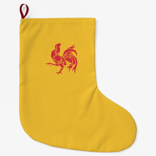 Rode Haan (Vlag van Wallonië) Grote Kerstsok (Voorkant)