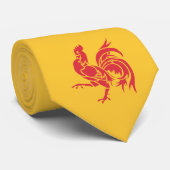 Rode Haan (Vlag van Wallonië) Stropdas (Opgerold)