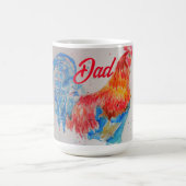 Rode Haan Waterverf Schilderen Vaderdag Papa Koffiemok (Center)