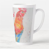 Rode Haan Waterverf Schilderen Vaderdag Papa Latte Mok (Rechts)