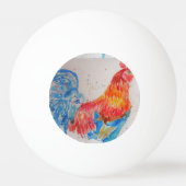 Rode Haan Waterverf Schilderen Vaderdag Papa Pingpongbal (Achterkant)