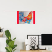 Rode Haan Waterverf Schilderen Vaderdag Papa Poster (Thuiskantoor)