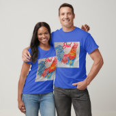 Rode Haan Waterverf Schilderen Vaderdag Papa T-shirt (Unisex)