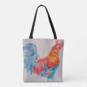 Rode Haan Waterverf Schilderen Vaderdag Papa Tote Bag (Achterkant)