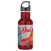 Rode Haan Waterverf Schilderen Vaderdag Papa Waterfles (Voorkant)