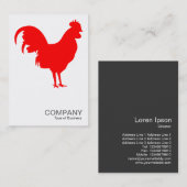Rode haan — wit visitekaartje (Voorkant / Achterkant)