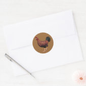 Rode Haantje Ronde Sticker (Envelop)