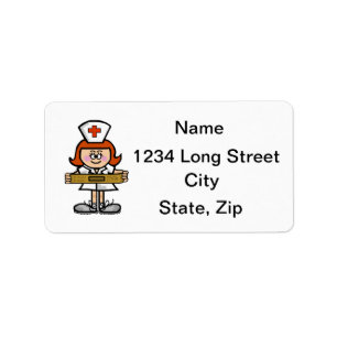 Rode haar of Auburn Vrouw Zuurzame Adresetiketten Etiket