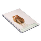 Rode haar top knoop knot notitieboek (Rechterzijde)