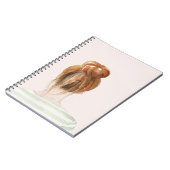 Rode haar top knoop knot notitieboek (Linkerzijde)
