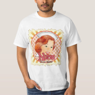 Rode haar verpleegster t-shirt