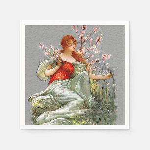  rode haarroze bloemen die de weg volgen servet