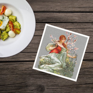  rode haarroze bloemen die de weg volgen servet