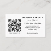 Rode Haarstylist QR Code Visitekaartje (Achterkant)