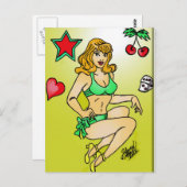 rode haarvlek briefkaart (Voorkant / Achterkant)