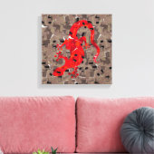 Rode Hagedis Collage Canvas Afdruk (Insitu (Woonkamer))